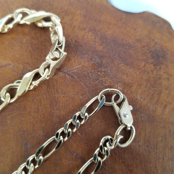 His n Hers Gold Tone Unisex Bracelets- Set of 2 - Picture 5 of 11